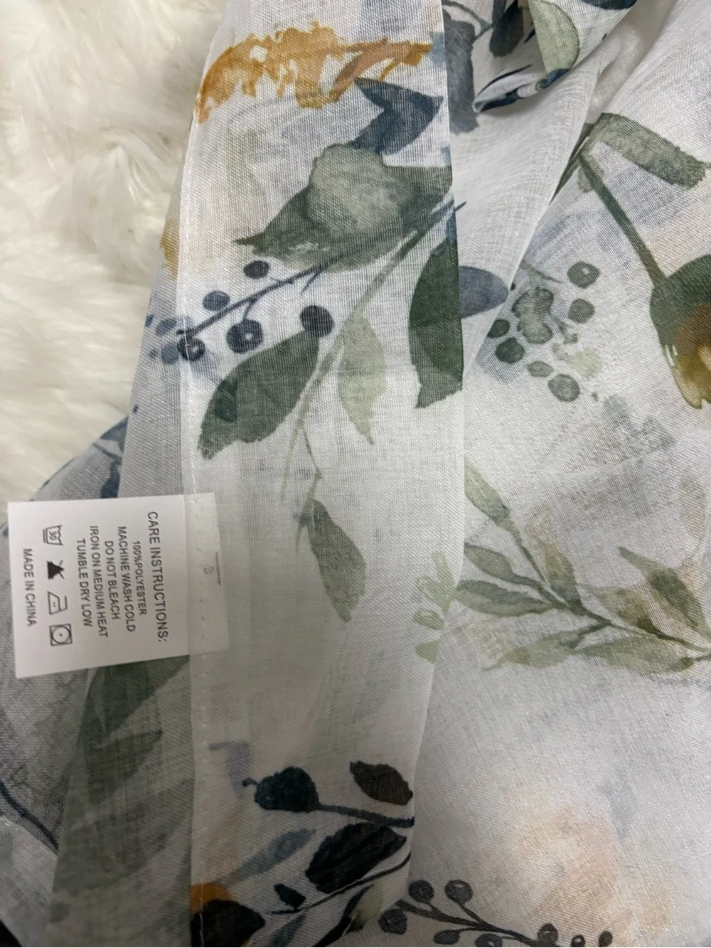 MYSKY HOME Floral Sheer Curtains - Yellow & Blue, 63